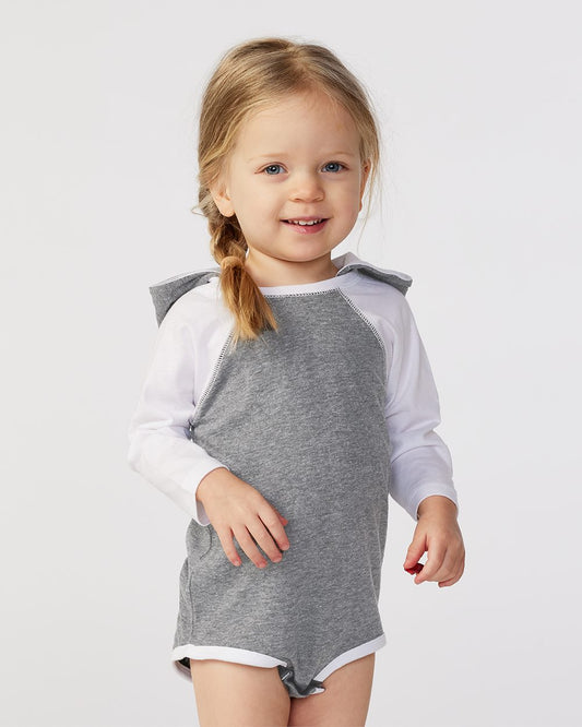 Rabbit Skins Fine Jersey Infant Character Hooded Long Sleeve Bodysuit with Ears - 4418