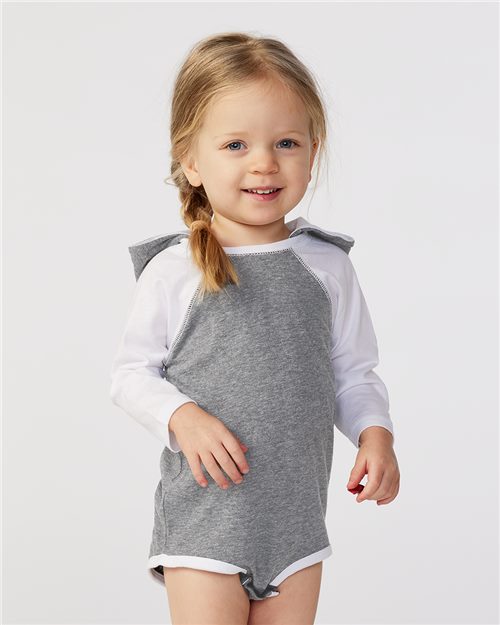 Infant Fine Jersey Character Hooded Long Sleeve Bodysuit with Ears
