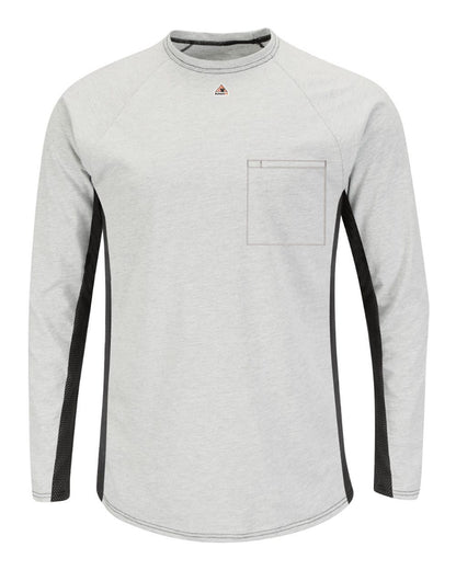 Bulwark Long Sleeve FR Two-Tone Base Layer with Concealed Chest Pocket - EXCEL FR - MPS8