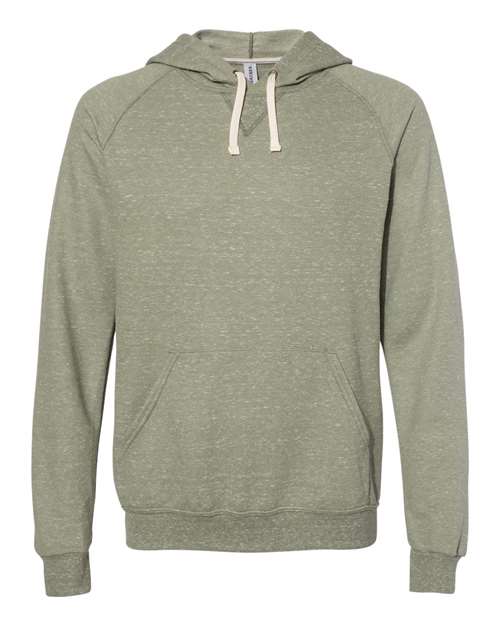 Unisex Snow Heather French Terry Raglan Hooded Sweatshirt