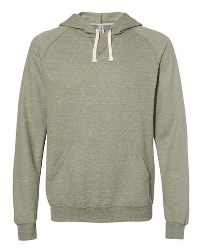 Unisex Snow Heather French Terry Raglan Hooded Sweatshirt