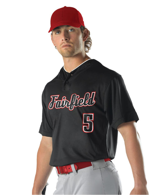 Alleson Athletic Youth Two Button Mesh Baseball Jersey with Piping - 52MTHJY