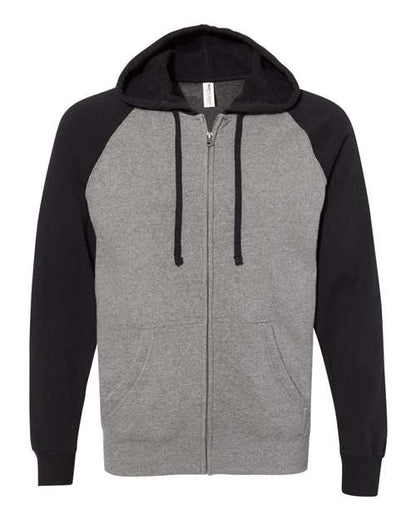 Unisex Special Blend Raglan Full-Zip Hooded Sweatshirt