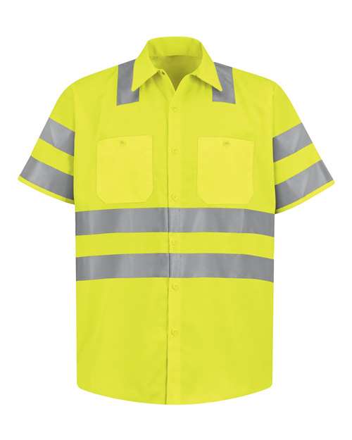 Men's High Visibility Safety Short Sleeve Work Shirt