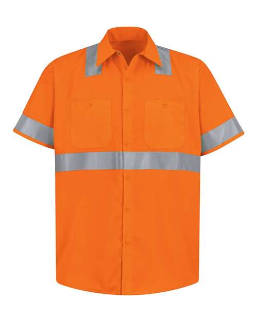 Men's High Visibility Safety Short Sleeve Work Shirt