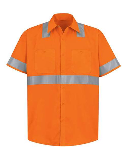 Men's High Visibility Safety Short Sleeve Work Shirt