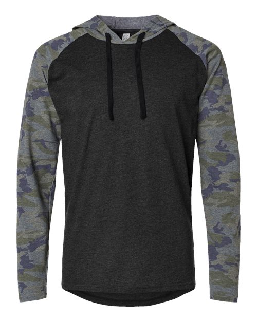 Men's Fine Jersey Hooded Long Sleeve Raglan T-Shirt