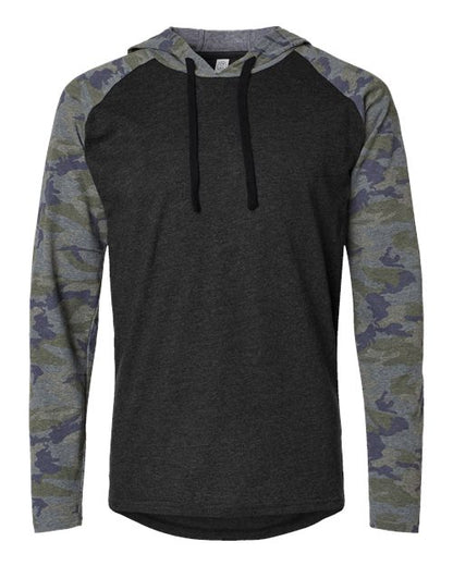Men's Fine Jersey Hooded Long Sleeve Raglan T-Shirt