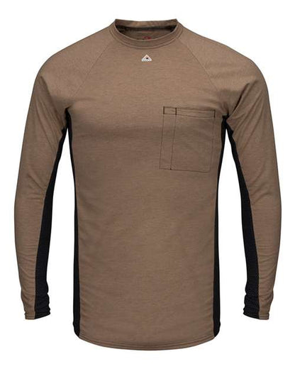 Men's Long Sleeve FR Two-Tone Base Layer with Concealed Chest Pocket - EXCEL FR