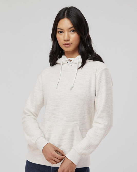 J. America Women’s French Terry Sport Lace Scuba Hooded Pullover - 8694