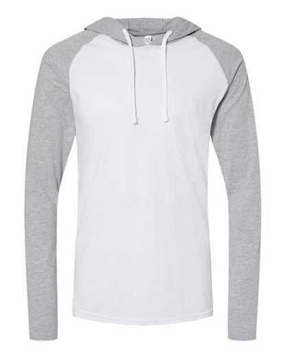 Men's Fine Jersey Hooded Long Sleeve Raglan T-Shirt