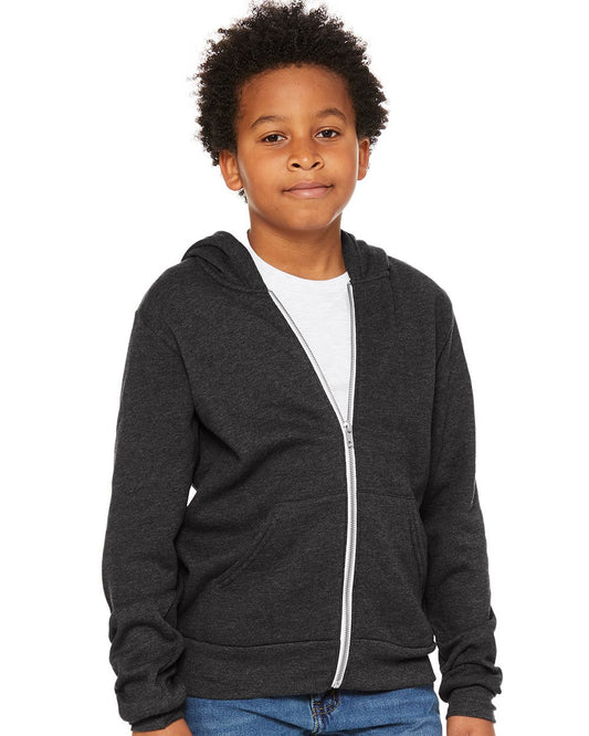 BELLA + CANVAS Youth Sponge Fleece Full-Zip Hoodie - 3739Y