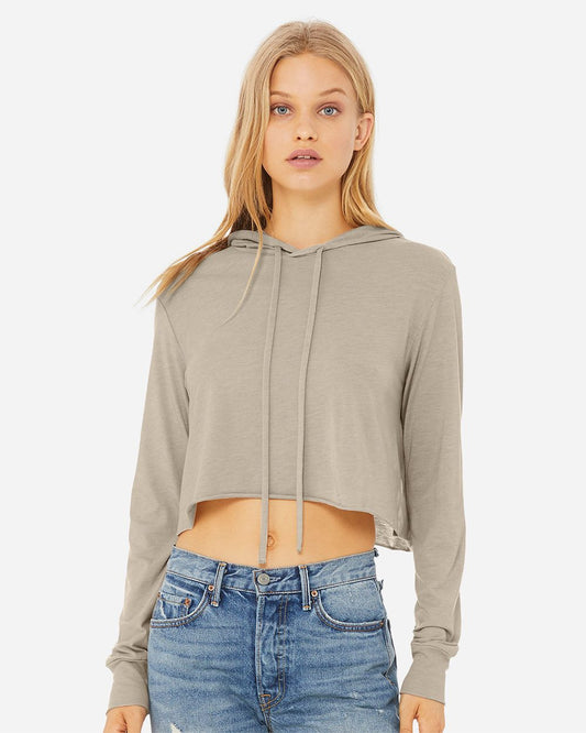 BELLA + CANVAS Women’s Triblend Crop Long Sleeve Hoodie - 8512