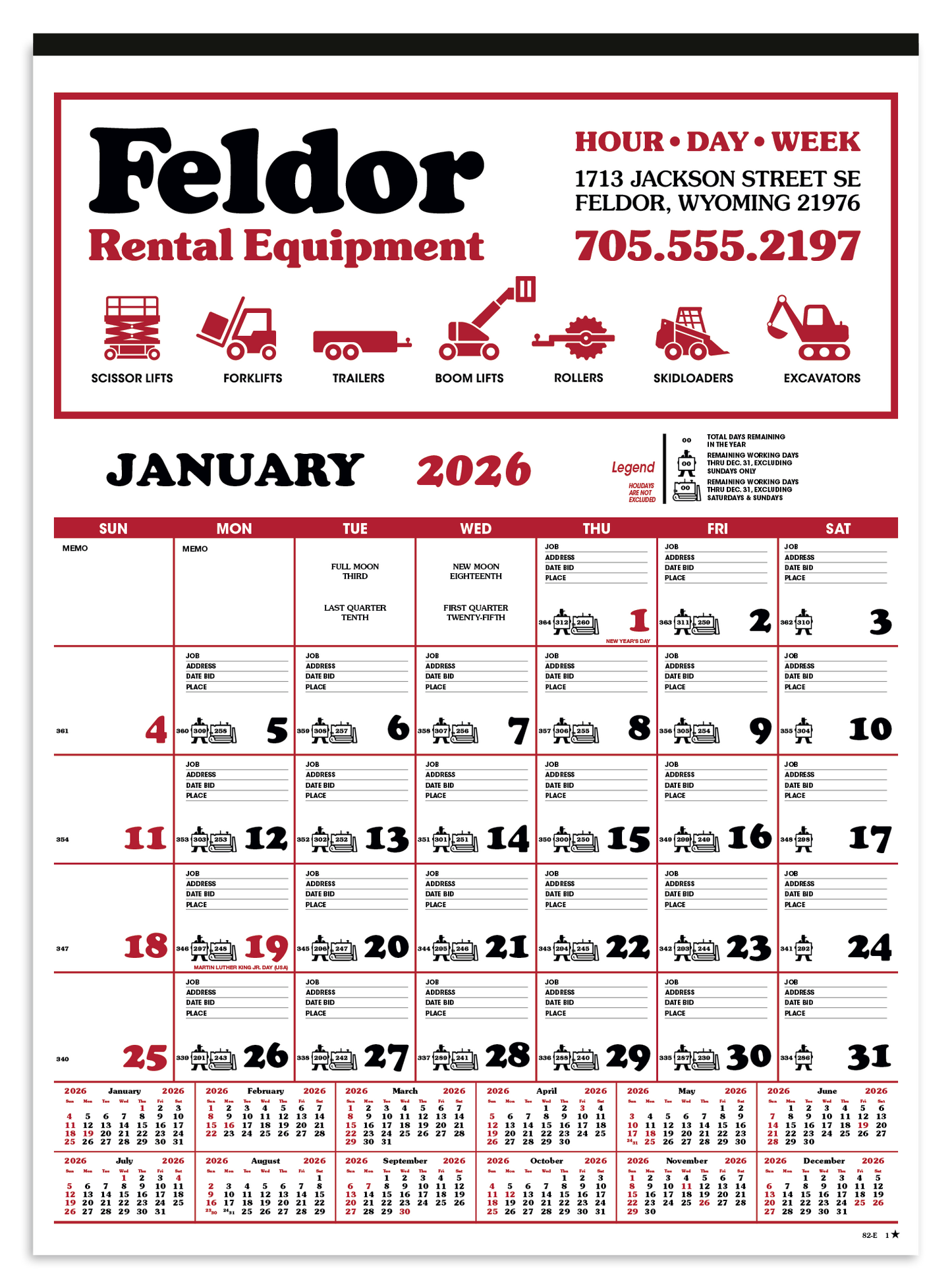 Skinner  Kennedy Contractors 12Sheet Calendar-82-E