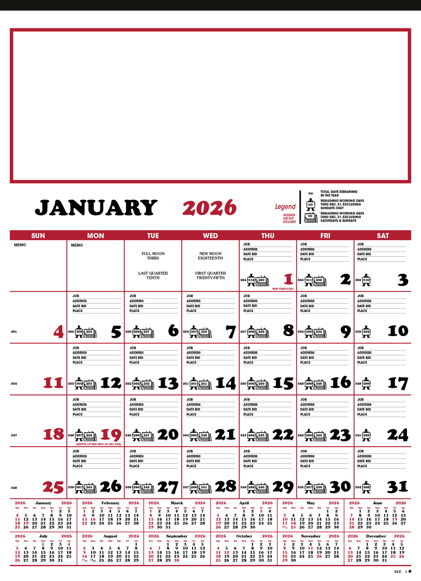 Skinner  Kennedy Contractors 12Sheet Calendar-82-E