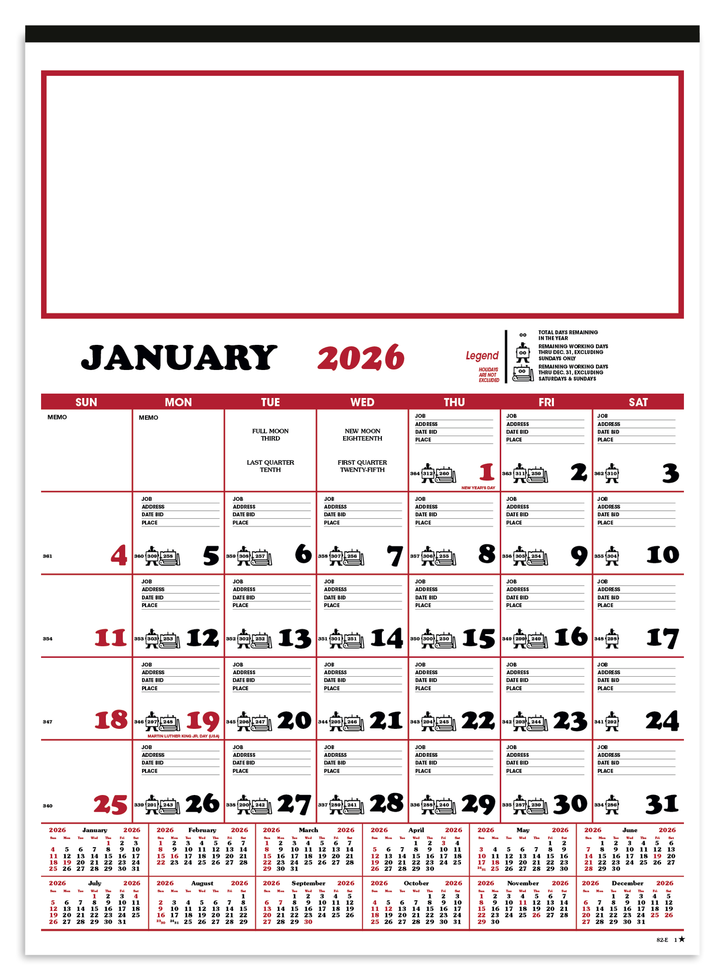 Skinner  Kennedy Contractors 12Sheet Calendar-82-E