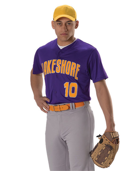 Alleson Athletic Youth Full Button Lightweight Baseball Jersey - 52MBFJY