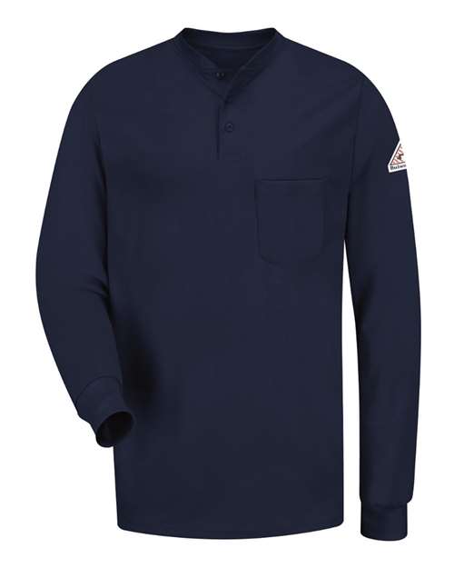 Men's Long Sleeve Tagless Henley Shirt