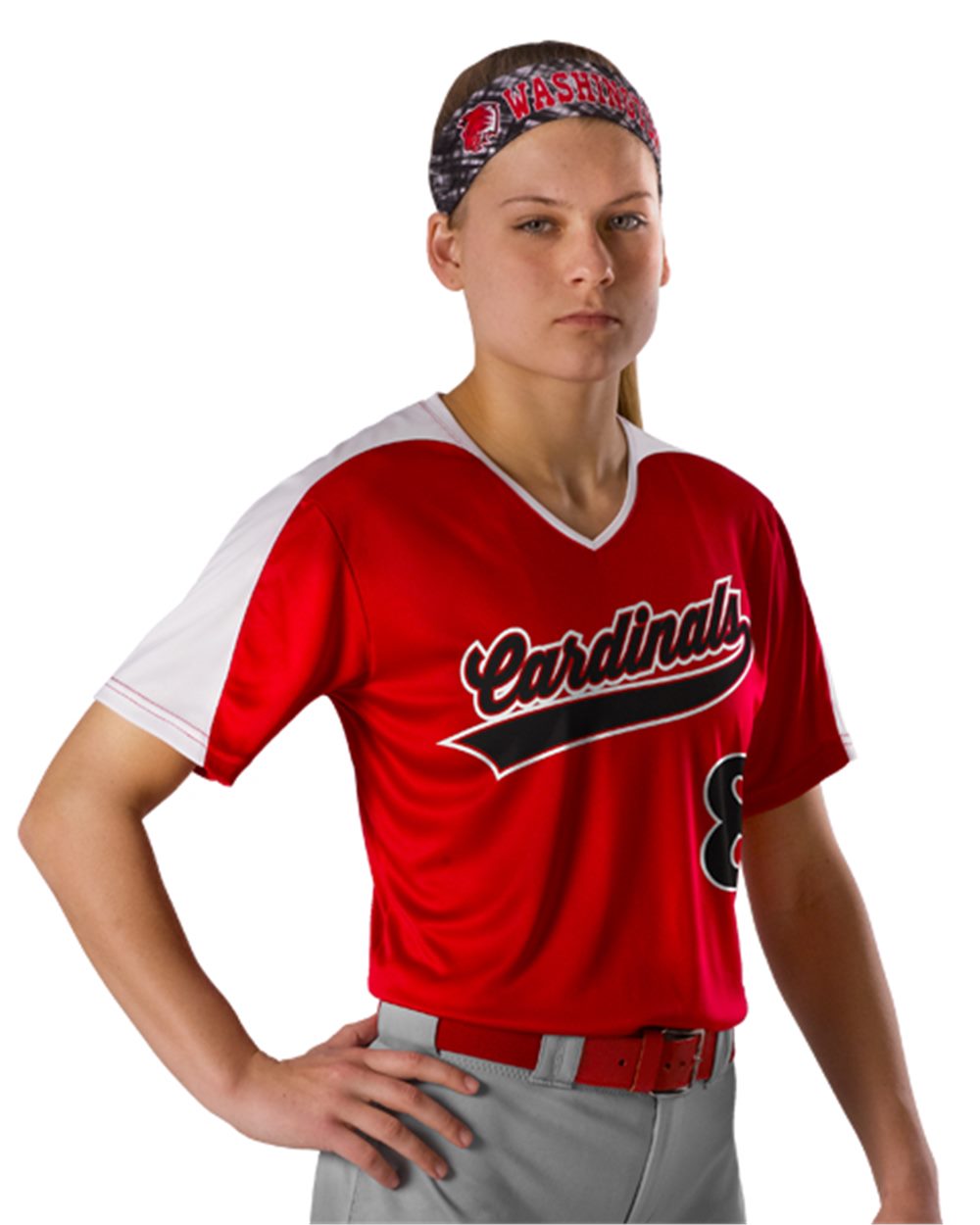 Alleson Athletic Girls' V-Neck Fastpitch Jersey - 558VG