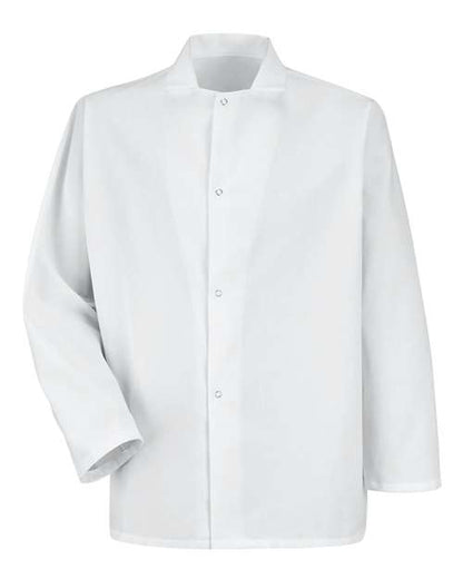 Men's Gripper-Front Short Butcher Coat