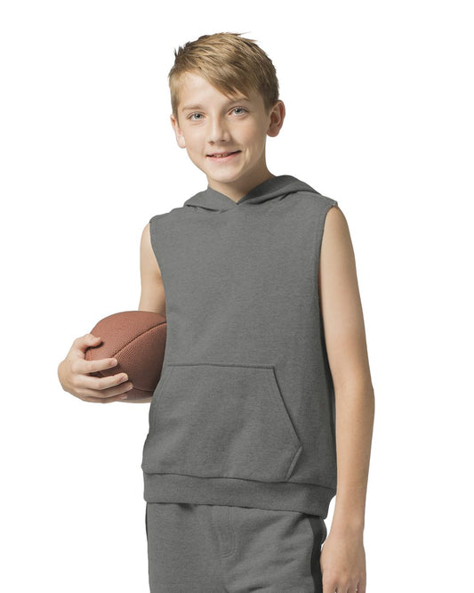Boxercraft Youth Stadium Hooded Sleeveless Sweatshirt - YR51
