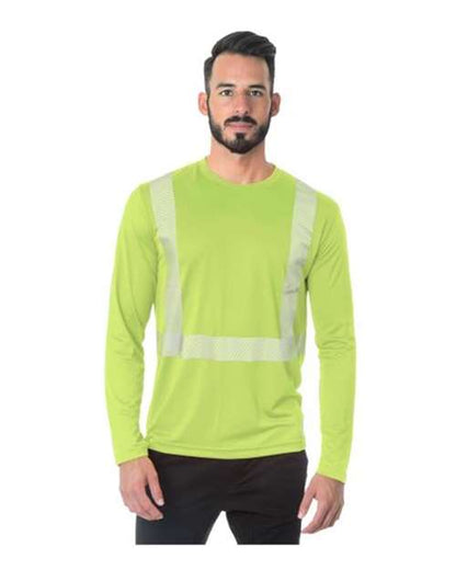 Unisex USA-Made Hi-Visibility Long Sleeve Performance T-Shirt - Segmented Tape