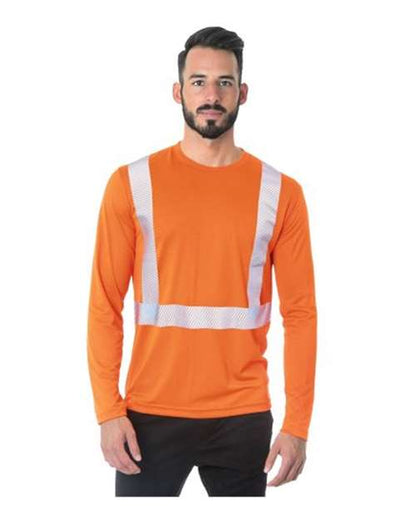 Unisex USA-Made Hi-Visibility Long Sleeve Performance T-Shirt - Segmented Tape