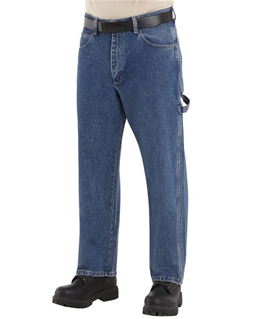 Men's Extended Sizes Flame Resistant Pre-Washed Denim Dungaree