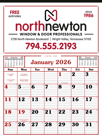 Skinner  Kennedy Commercial 12Sheet Calendar-86-E