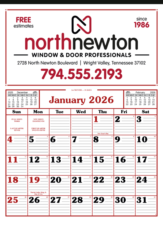 Skinner  Kennedy Commercial 12Sheet Calendar-86-E