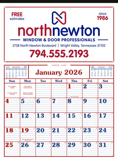 Skinner  Kennedy Commercial 12Sheet Calendar-86-E