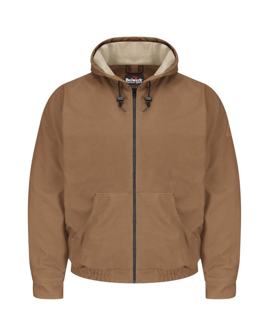 Bulwark Brown Duck Hooded Jacket - EXCEL FR® ComforTouch® - Tall Sizes - JLH4T