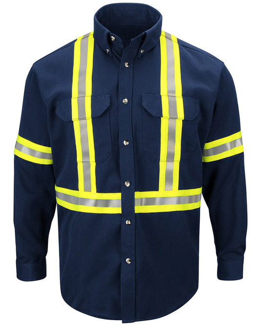 Bulwark Dress Uniform Shirt with CSA reflective trim - EXCEL FR® ComforTouch - SLUC