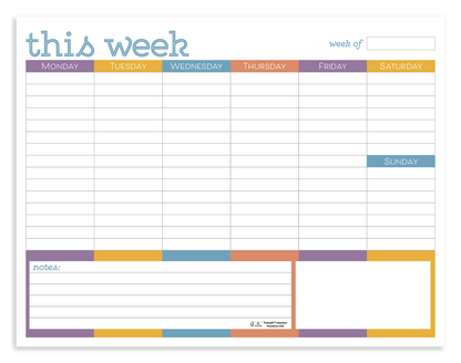 Triumph Calendars Small Weekly Desk Pad  Colors-8970