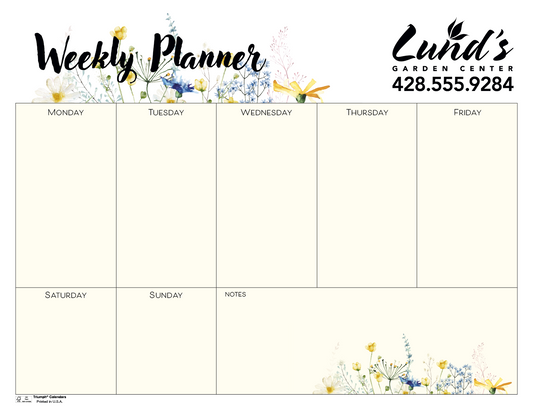 Triumph Calendars Small Weekly Desk Pad  Floral-8971
