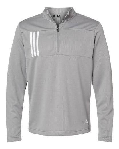 Men's 3-Stripes Double-Knit Quarter-Zip Pullover