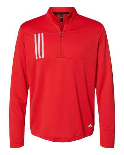 Men's 3-Stripes Double-Knit Quarter-Zip Pullover