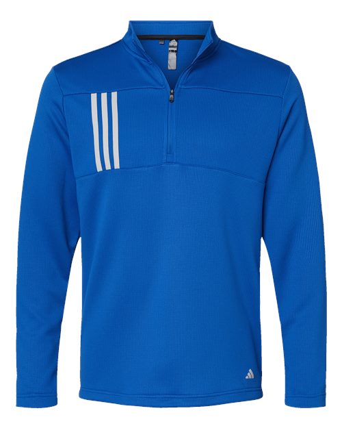 Men's 3-Stripes Double-Knit Quarter-Zip Pullover