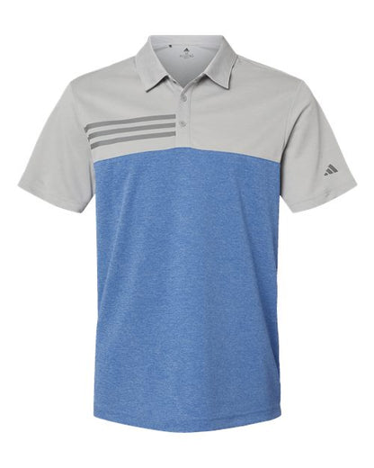 Men's Heathered Colorblocked 3-Stripes Polo