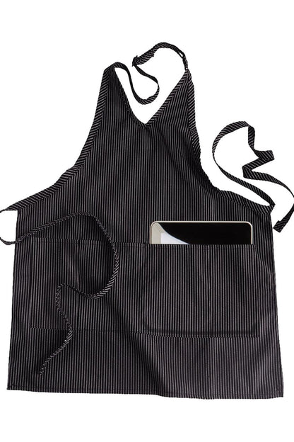 2-Pocket V-Neck Bib Apron - 9009