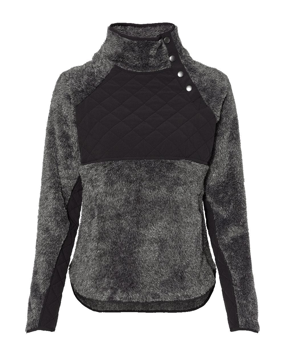 Boxercraft Women's Quilted Fuzzy Fleece Pullover - FZ06