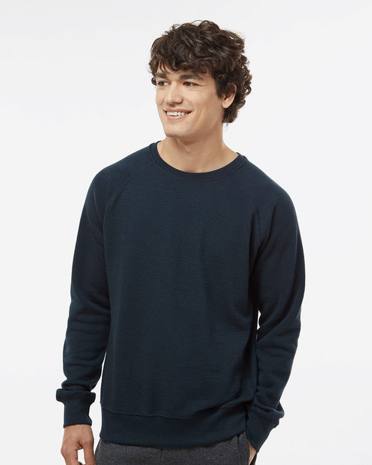 J. America Ripple Fleece Raglan Crewneck Sweatshirt - 8707