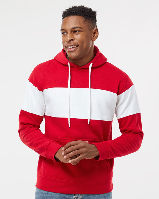 J. America Varsity Fleece Colorblocked Hooded Sweatshirt - 8644