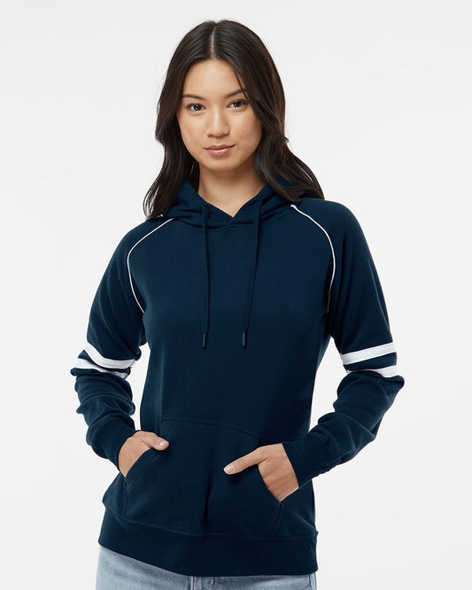 J. America Women's Varsity Fleece Piped Hooded Sweatshirt - 8645