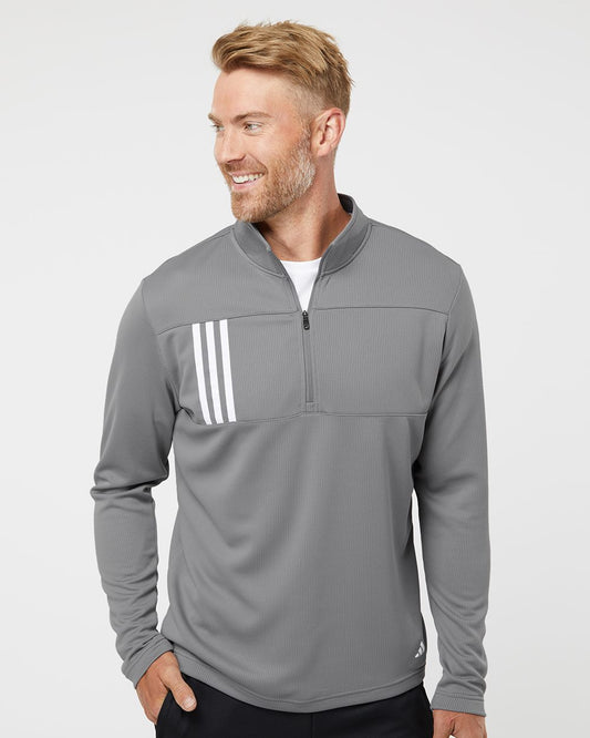 Adidas 3-Stripes Double Knit Quarter-Zip Pullover - A482