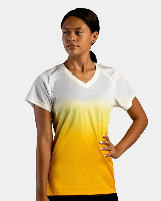 Badger Women's V-Neck Ombre T-Shirt - 4207