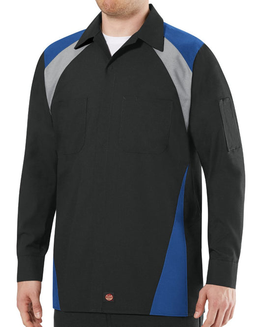 Red Kap Long Sleeve Tri-Color Shop Shirt - Tall Sizes - SY18T
