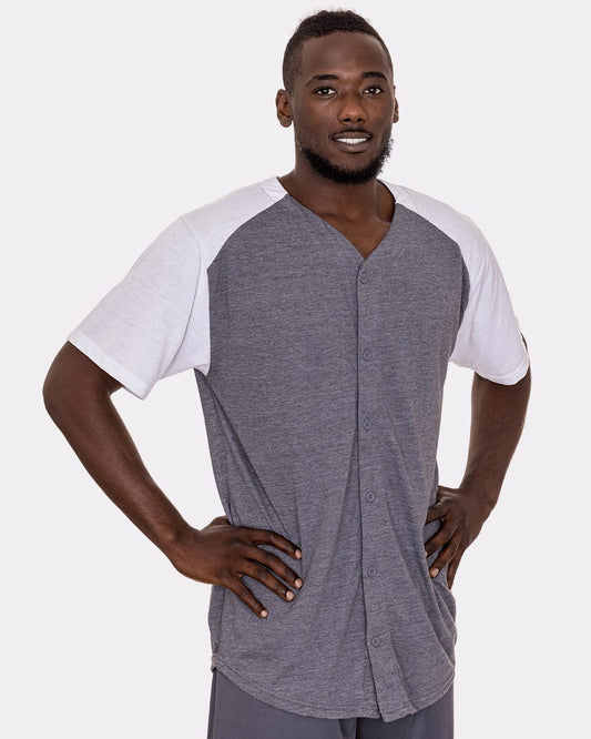 Badger Triblend Full Button T-Shirt - 4950