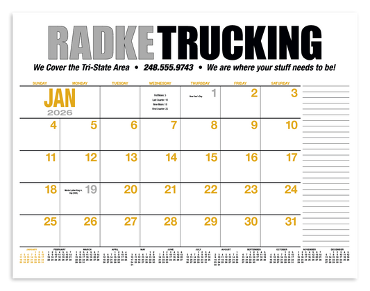 HotLine Products 13Month Desk Pad Calendar-931