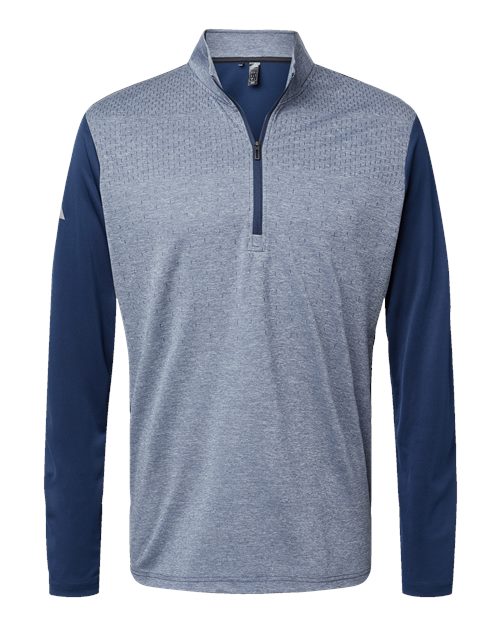 Men's Ultimate365 Heather Block Print Quarter-Zip Pullover